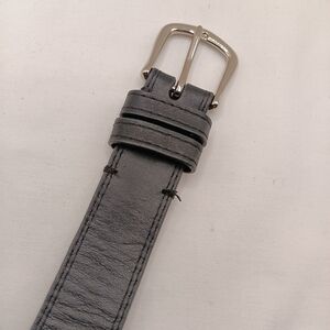 Tecovas Charcoal Leather Belt with Silver Buckle